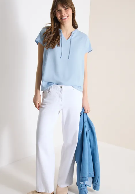 Blouse à manches courtes avec mélange de structures light sky blue