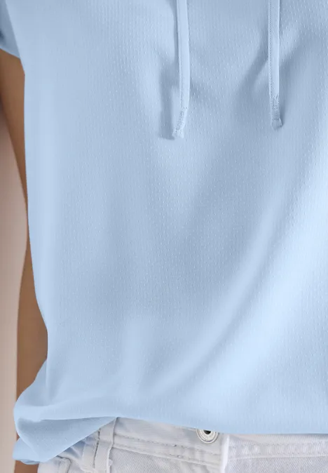 Blouse à manches courtes avec mélange de structures light sky blue