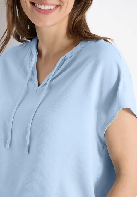 Blouse à manches courtes avec mélange de structures light sky blue