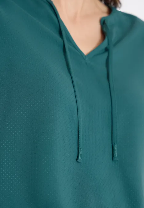 Blouse à manches courtes avec mélange de structures jungle green