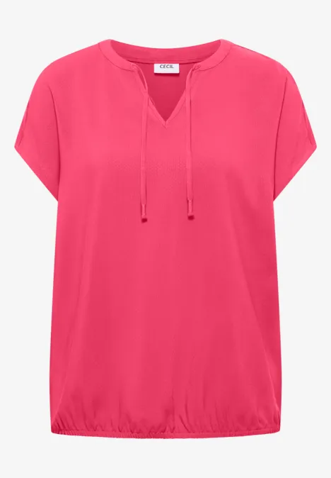 Blouse à manches courtes avec mélange de structures geranium red Blouse à manches courtes avec mélange de structures geranium red