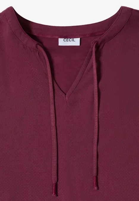 Blouse à manches courtes avec mélange de structures sweet grape red