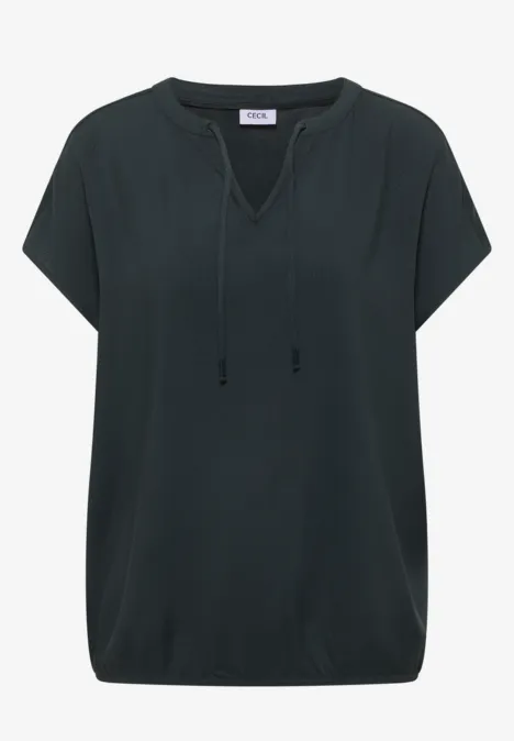 Kurzarm Bluse mit Strukturmix palm breeze green