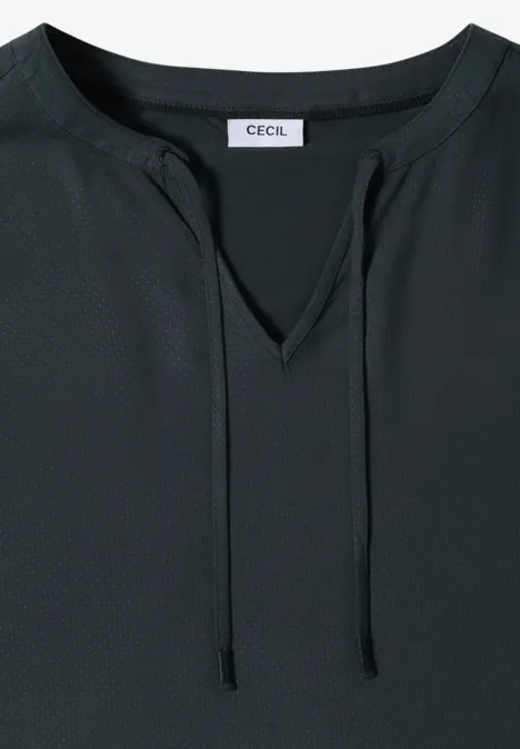 Blouse met korte mouwen en structuurmix palm breeze green