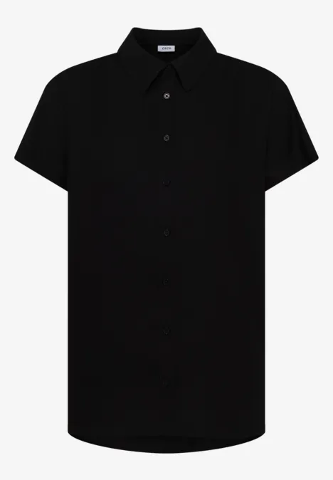 Basic Bluse mit Hemdkragen in Unifarbe Black