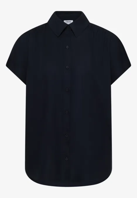 Basic Bluse mit Hemdkragen in Unifarbe universal blue