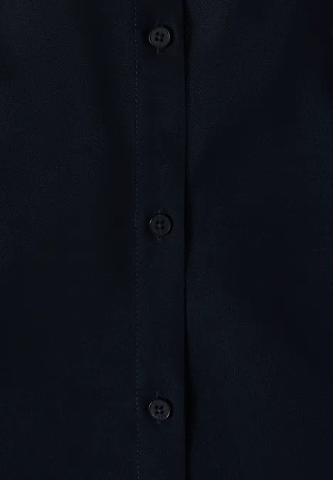 Blouse basique à col chemise en couleur unie universal blue