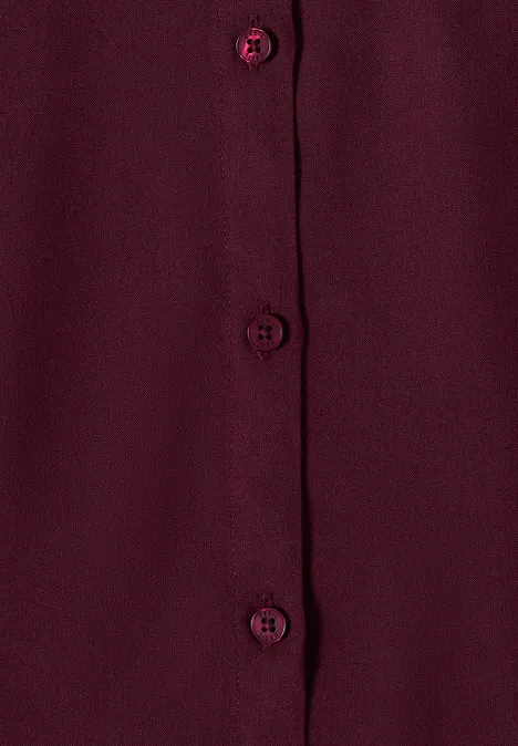 Blouse basique à col chemise en couleur unie sweet grape red