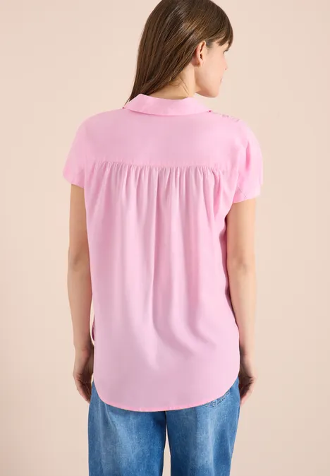 Basic Bluse mit Hemdkragen in Unifarbe light blush rose Basic Bluse mit Hemdkragen in Unifarbe light blush rose