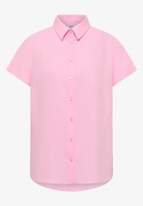 Basic Bluse mit Hemdkragen in Unifarbe light blush rose Basic Bluse mit Hemdkragen in Unifarbe light blush rose