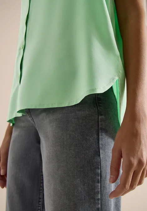 Basic Bluse mit Hemdkragen in Unifarbe juicy lime Basic Bluse mit Hemdkragen in Unifarbe juicy lime