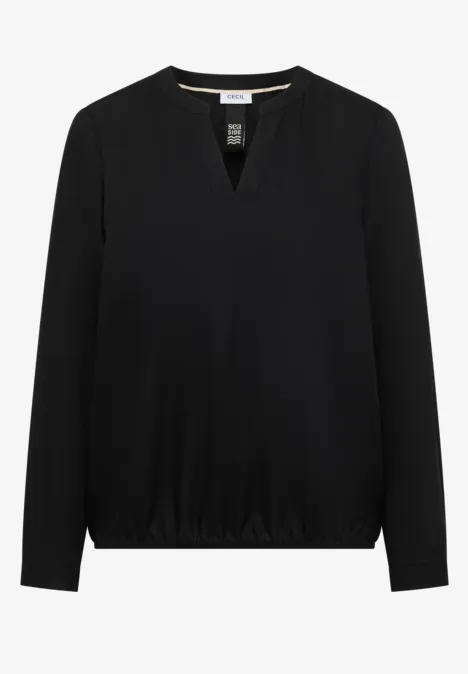 Blouse en couleur unie Black