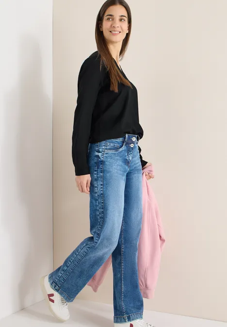 Blouse en couleur unie Black