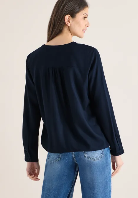 Bluse in Unifarbe universal blue