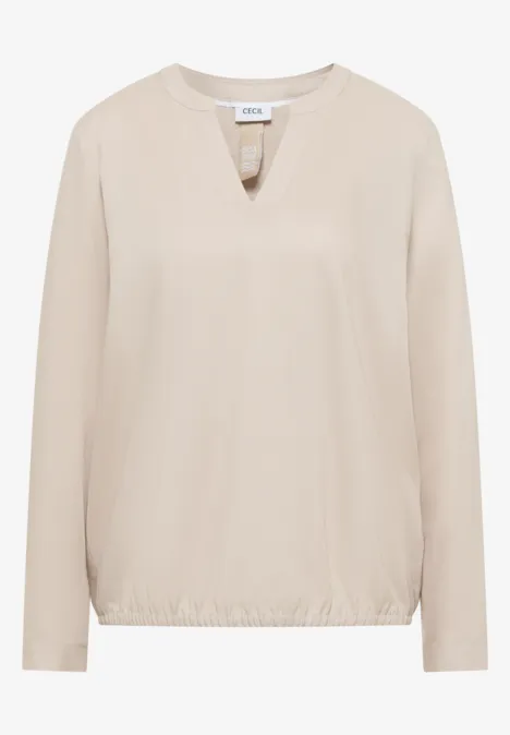 Bluse in Unifarbe grain beige