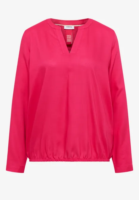 Bluse in Unifarbe geranium red