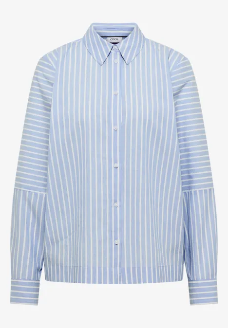 Gestreept overhemd blouse blouse blue