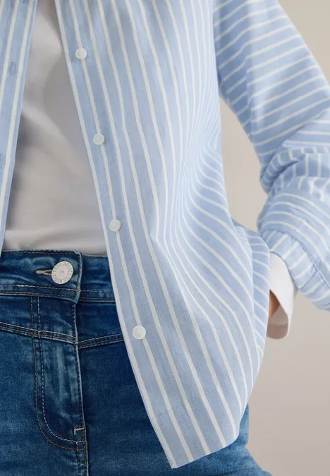 Gestrefte Hemdbluse blouse blue Gestrefte Hemdbluse blouse blue