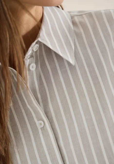 Gestrefte Hemdbluse urban taupe Gestrefte Hemdbluse urban taupe