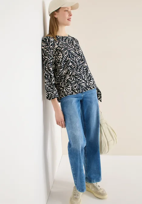 Bluzka koszulowa z węzłem universal blue