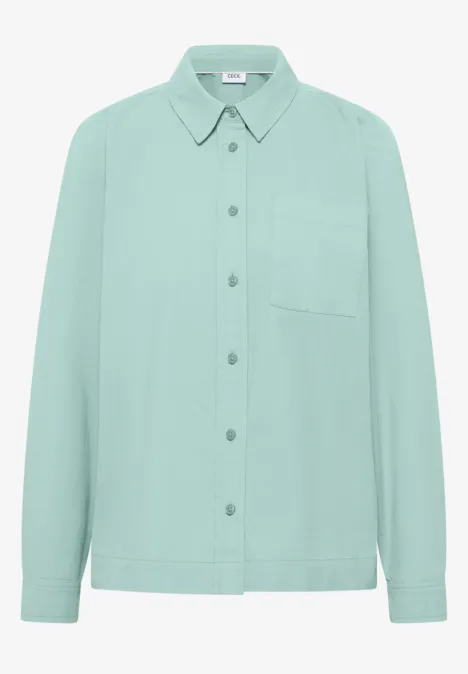 Hemdbluse in Unifarbe mint sea green