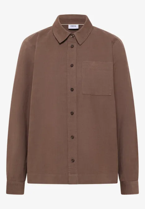 Hemdbluse in Unifarbe urban taupe