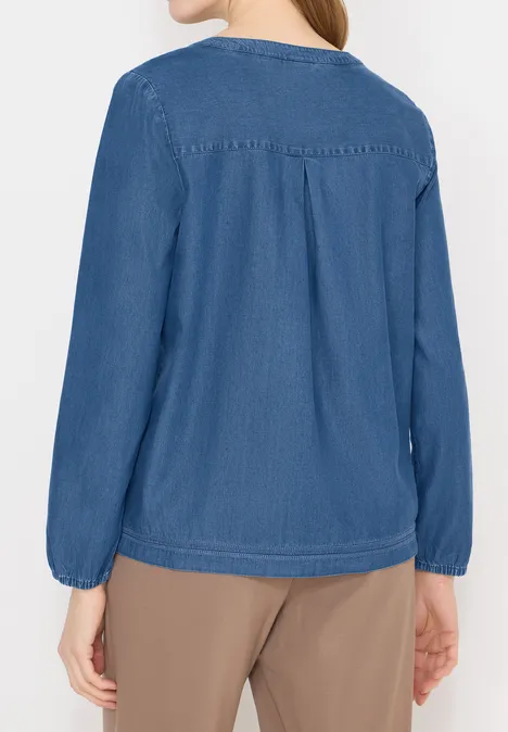 Blouse avec ourlet élastique mid blue wash