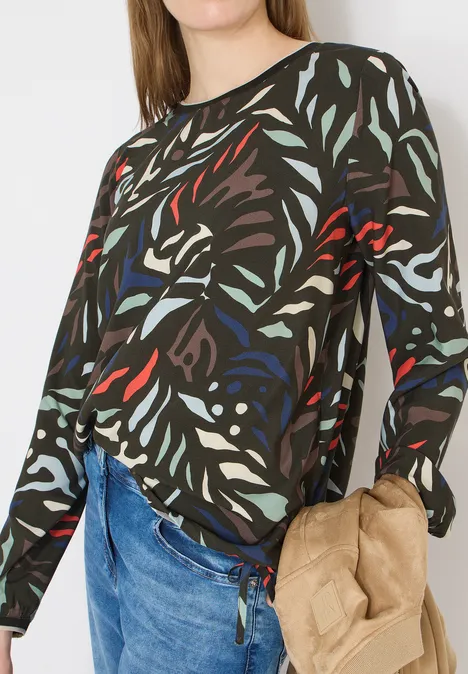 Blouse à motifs raw khaki