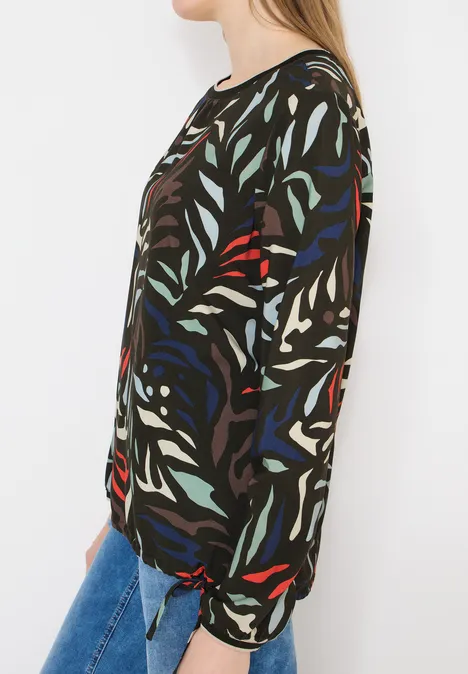 Blouse à motifs raw khaki