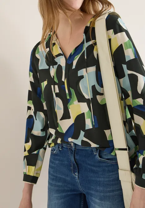 Blouse à motifs raw khaki