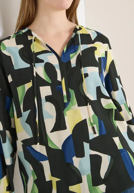 Blouse à motifs raw khaki