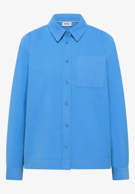 Hemdbluse in Unifarbe fountain blue