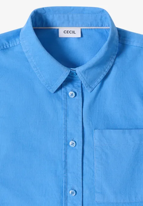 Hemdbluse in Unifarbe fountain blue