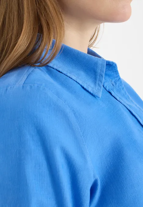 Hemdbluse in Unifarbe fountain blue