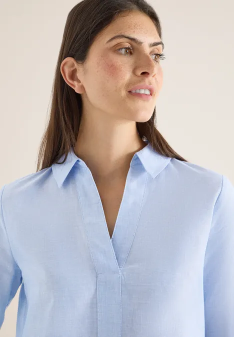 Bluse in Unifarbe blouse blue Bluse in Unifarbe blouse blue