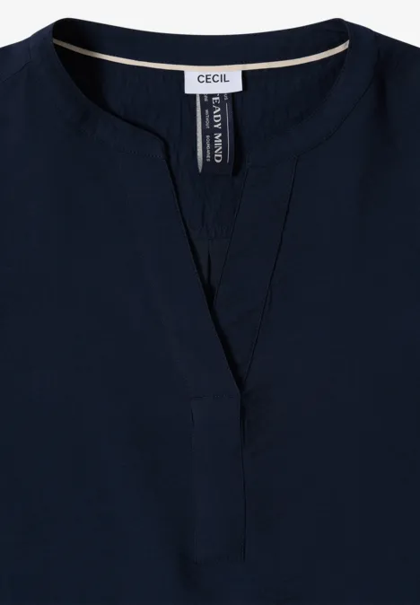 Bluse in Unifarbe universal blue