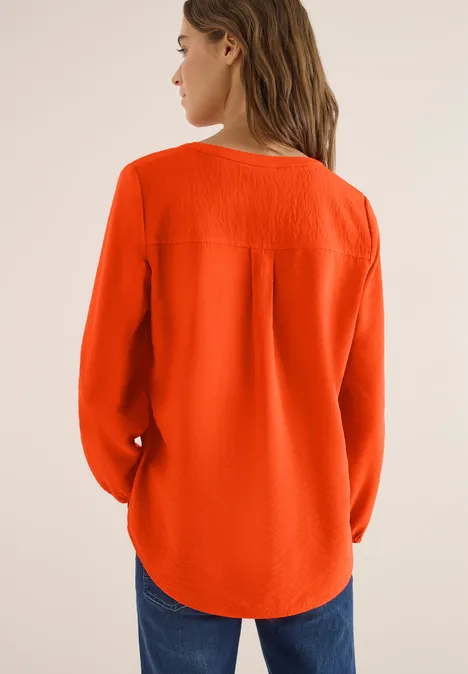 Bluse in Unifarbe cherry tomato orange