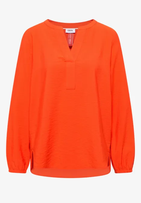 Blouse in effen kleur cherry tomato orange