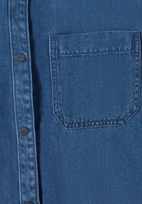 Denim-Look Bluse mid blue wash