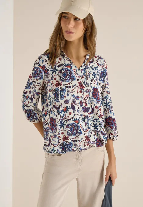 Gemusterte Bluse light alabaster white