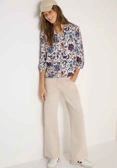 Gemusterte Bluse light alabaster white