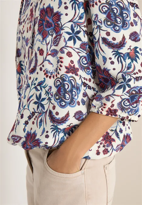 Gemusterte Bluse light alabaster white