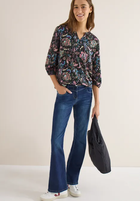 Gemusterte Bluse raw khaki