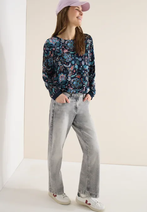 Gemusterte Bluse universal blue