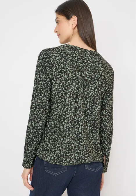 Gemusterte Bluse khaki