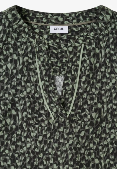 Gemusterte Bluse khaki