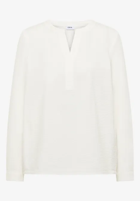 Blouse in effen kleur vanilla white