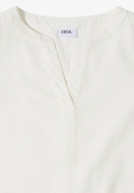 Bluzka koszulowa w jednolitym kolorze vanilla white