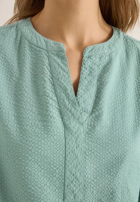 Bluzka koszulowa w jednolitym kolorze smoke salvia