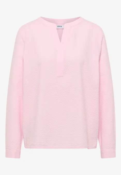 Bluzka koszulowa w jednolitym kolorze light blush rose